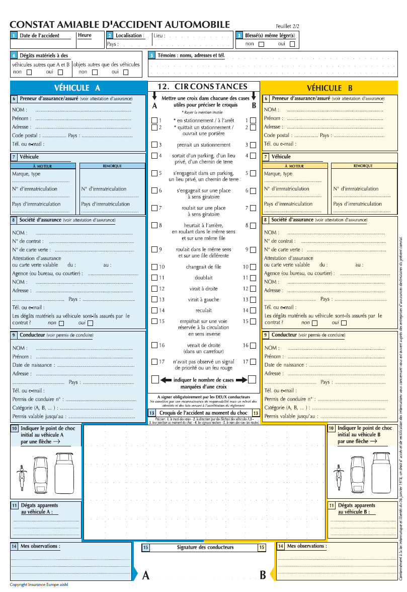 Constat assurance : contrat assurance